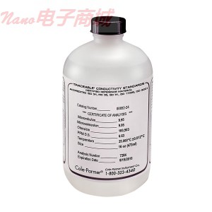 Cole-Parmer® 电导率标准，5μS，16盎司，单独测试瓶