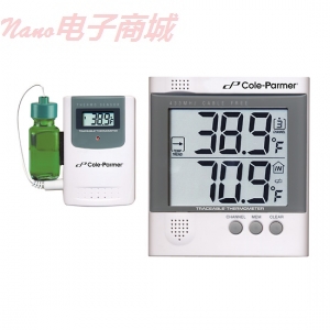 Cole-Parmer 6424CP 无线温度计套装，包括显示器和一个远程瓶传感器