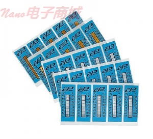 Cole-Parmer 九点温度指示标签；温度400-500°F（204-260°C），25PK