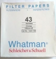 英国Whatman 1443-150，Grade 43无灰级定量滤纸，16 μm，15CM